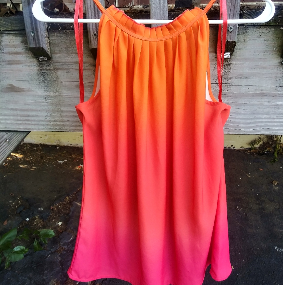 7th Ave blouse::tie in the back::vibrant color::size small